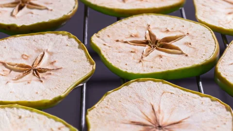 Time lapse drying of slices of apples Stock Footage 129285440