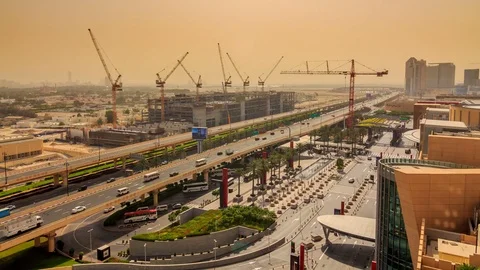 Time lapse Dubai Construction, development for economic growth Stock Footage 76250058