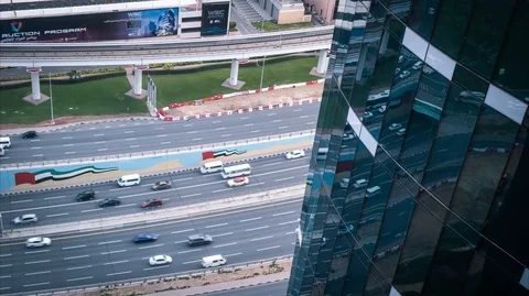 Time lapse of Dubai traffic (high angle view) 库存影片 124118512