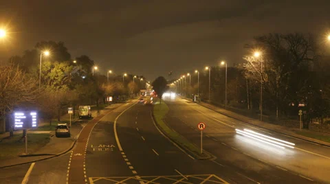 Time lapse of Dublin busy road in the evening Stock Footage 33576533