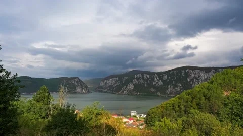 Time lapse at Dubova Golf, dancing clouds. Romanian Serbian border. Stock Footage 163120755