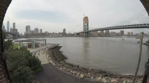 Time lapse at DUMBO, Brooklyn, Jane's Carousel in View Stock Footage 146558343