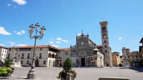Time Lapse Duomo Square in Prato, Tuscany, Italy Stock Footage 92585697