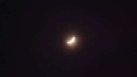 Time-Lapse of Duration of Waxing Crescent Phase in the Lunar Cycle Stock-Footage 259210449