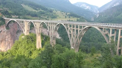 Time lapse Durdevica Bridge over Tara Canyon Stock Footage 51887761