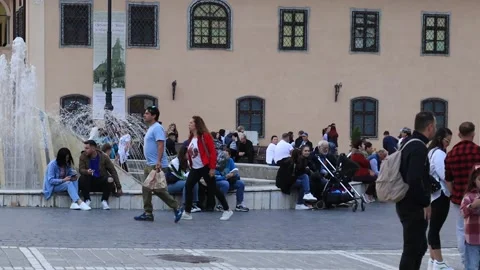 Time lapse during the day in downtown Brasov Stock Footage 195210247