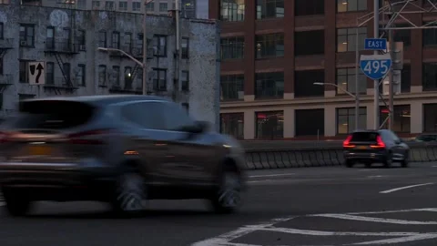 Time-lapse during early evening traffic heading south on HGWY East 495 Stock Footage 159921726