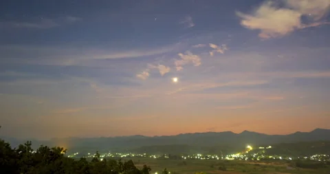 Time-lapse during Moonlight night with the Venus and the stars in orbit Stock Footage 167129469