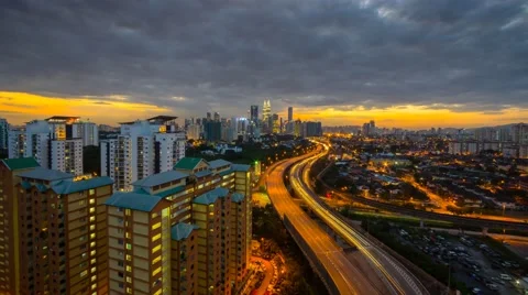 Time-lapse during sunset at Berembang Stock Footage 55838844