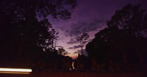 Time Lapse During Sunset Time at Angkor Thom in Siem Reap, Cambodia Stock Footage 149303974
