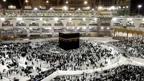Time lapse during tawaf at kaaba Stock Footage 86544614