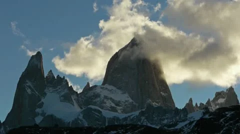 Time lapse during twilight at base of Mount Fitzroy Stock Footage 12517030