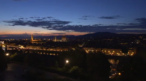 Time lapse of dusk over Florence, Italy Stock Footage 40100996
