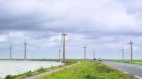 Time Lapse of Dutch windmills Stockbeeldmateriaal 64941453