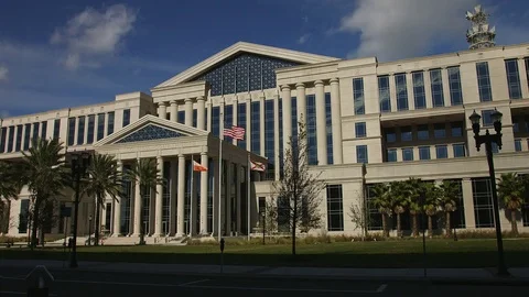 Time-Lapse of Duval County Courthouse in Jacksonville, Florida Stock Footage