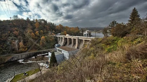 Time lapse the dyke above the dam Stock Footage 72730141
