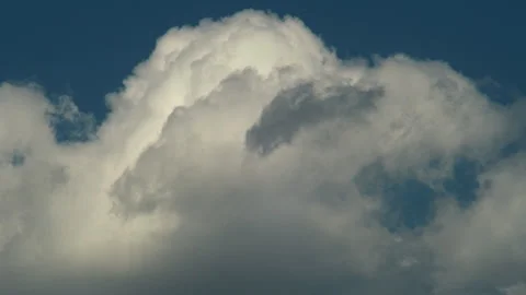 Time-Lapse of Dynamic Cumulus Clouds Moving Left to Right on a Deep Blue Sky Stock Footage 319069225