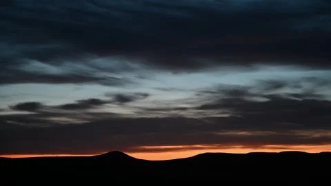 Time lapse of the early night sky after sunset with gray and blue colored clouds Stock Footage 279096616
