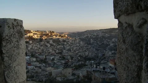 Time-Lapse of East Jerusalem From The Old City Stock Footage 76974829