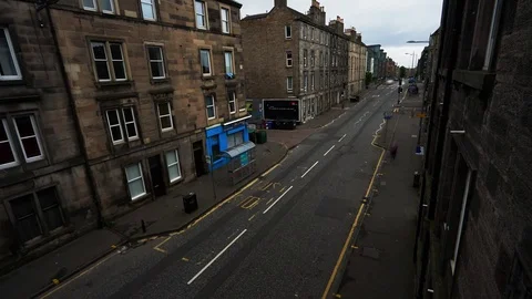 Time Lapse of Easter Road in Edinburgh, Scotland in the morning Stock Footage 77402891