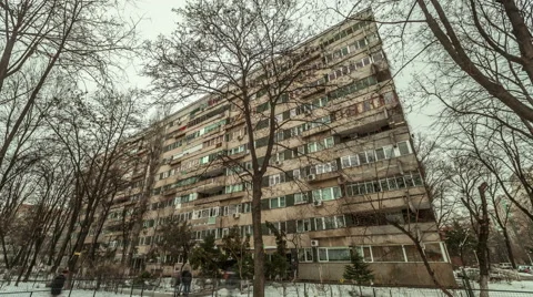 Time lapse eastern european communist architecture buildings establishments e Stock Footage 45798490