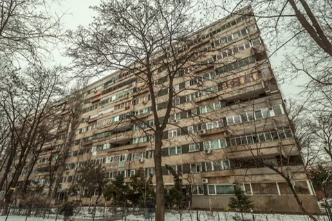 Time lapse eastern european communist architecture buildings establishments e Video stock 45893843