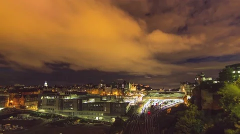 Time lapse of Edinburgh train station and trains. Stock Footage 66910531