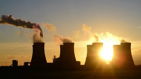 Time lapse eggborough power station at sunset yorkshire united kingdom Stock Footage 84969960