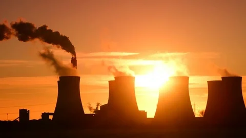 Time lapse eggborough power station at sunset yorkshire united kingdom Stock Footage 85268636