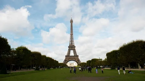Time Lapse of the Eiffel Tower Daytime-  Paris France Stock-Footage 58574241