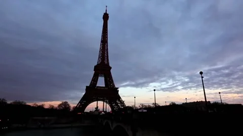 Time-lapse Eiffel Tower Paris Stock Footage 52419807