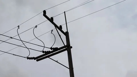 Time lapse, electric pole and electrical wire Stock Footage 139905338