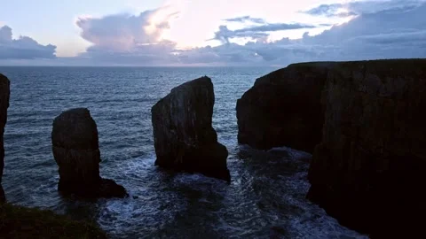 Time Lapse of the Elegug Stacks, Pembrokeshire National Park, UK Stock Footage 329359094