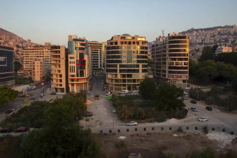 Time Lapse on an elevated level in Nablus, Palestine. 库存影片 251609204