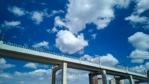 Time Lapse: Elevated road with subway in Shanghai Video stock 114115185
