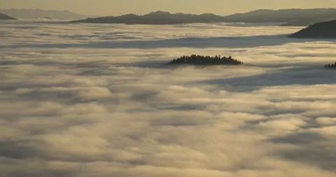 Time lapse elevated view above inversion clouds moving Stock Footage 143826855