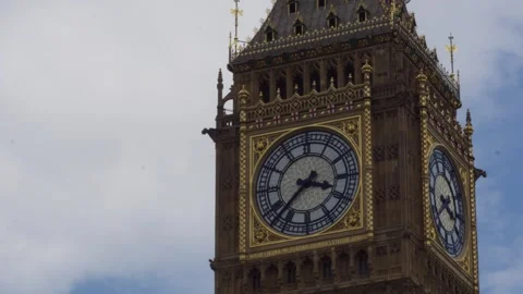 Time-lapse of Elizabeth Tower or Big Ben clock face Stock Footage 241679466