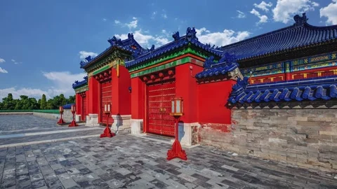 Time-Lapse of Emperor’s Gate, Temple of Heaven, Beijing Stock Footage 339170350