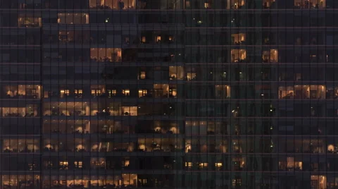 Time lapse of employees populating offices till late in the evening Stock Footage 58621671