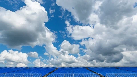 Time Lapse Empty Public's Tribune Stockbeeldmateriaal 113334489