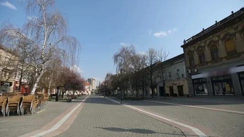TIME LAPSE - empty square due to virus corona Stock Footage 127495586
