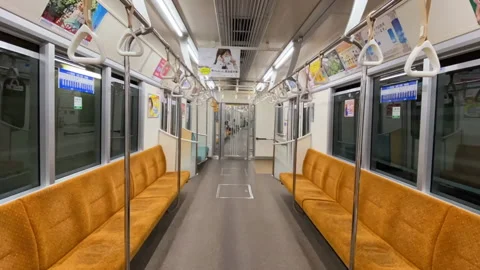Time lapse: Empty Train's Cabin in Sapporo, Hokkaido, Japan Stock Footage 155323689