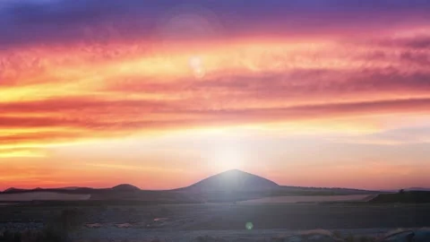 Time Lapse of Epic Sunset Over Ancient Tmolus Stock Footage 180448674
