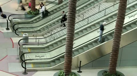 Time-lapse of Escalators at Las Vegas Airport Stock Footage 11401664