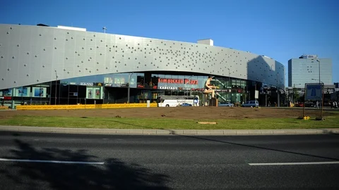 Time Lapse of Essen City with Iconic Landmark Building Cars Traffic and People Stock Footage 96686161