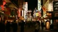 Time Lapse Establishing Shot Rush Hour Busy Shoppers Night Shopping Street Light HD Footage