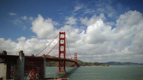 Time Lapse Establishing Shot of San Francisco Golden Gate Bridge USA Sightseeing Stock Footage 109304500