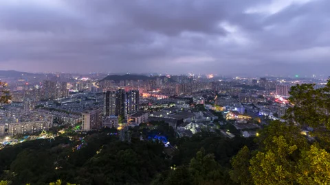 Time Lapse Evening Aerial View of Buji Town in Shenzhen 库存影片 88161709