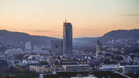 Time lapse evening and Sunset Jena Video stock 89689231