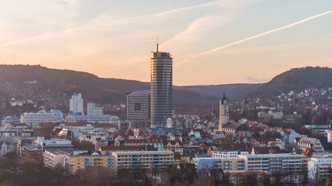 Time lapse evening and Sunset Jena Video stock 89689237